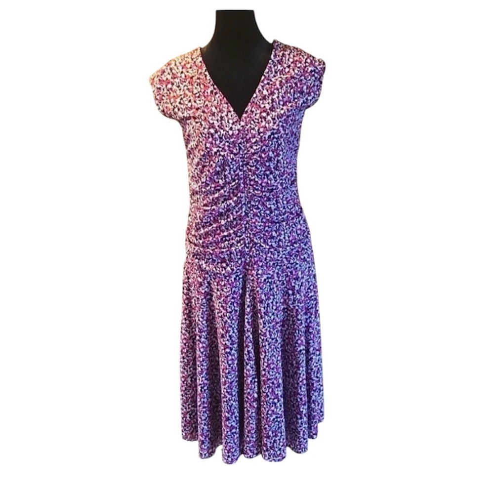 Yvos Multicolor Splash Print Sleeveless Dress 14/16